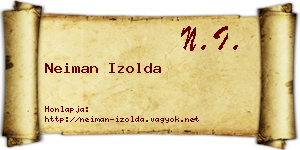 Neiman Izolda névjegykártya